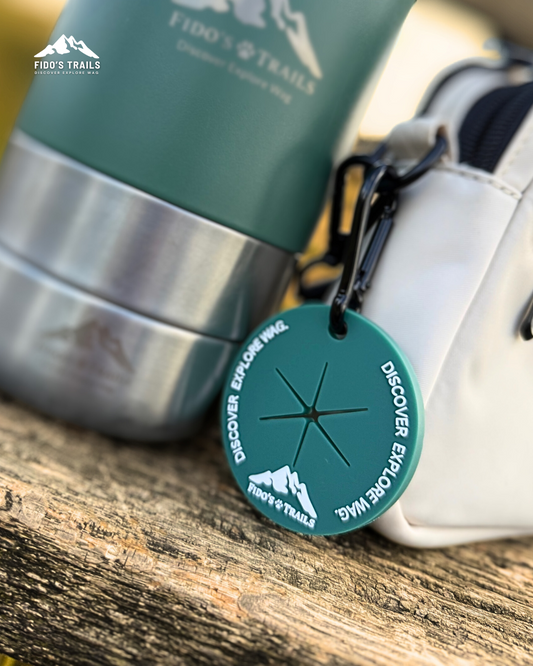 Fido’s Trails Poo Bag Tag- Forest green